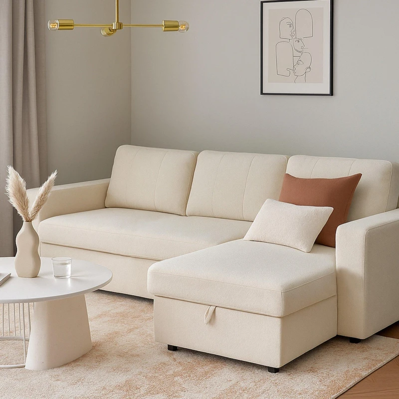 Image of Aspire Aspire Nexis Corner Sofa Bed with Storage, Chaise on the Right in Charcoal Size: 3 Seater Charcoal 3 Seater Unisex 5057632315052