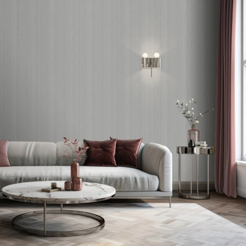 Image of Muriva Venezia Stripe Light Grey Heavy Weight Vinyl