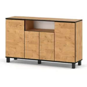 Image of Best4D Cabinet Storage Dresser 140x80x35cm with Oak Lancelot Front - Body Colour Oak Lancelot