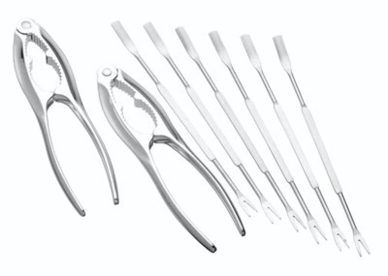 Image of Kitchencraft Seafood Dining Set Silver