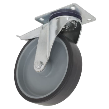 Image of Medium-Duty Thermoplastic Swivel Castor Wheel with Total Lock 75mm - Trade
