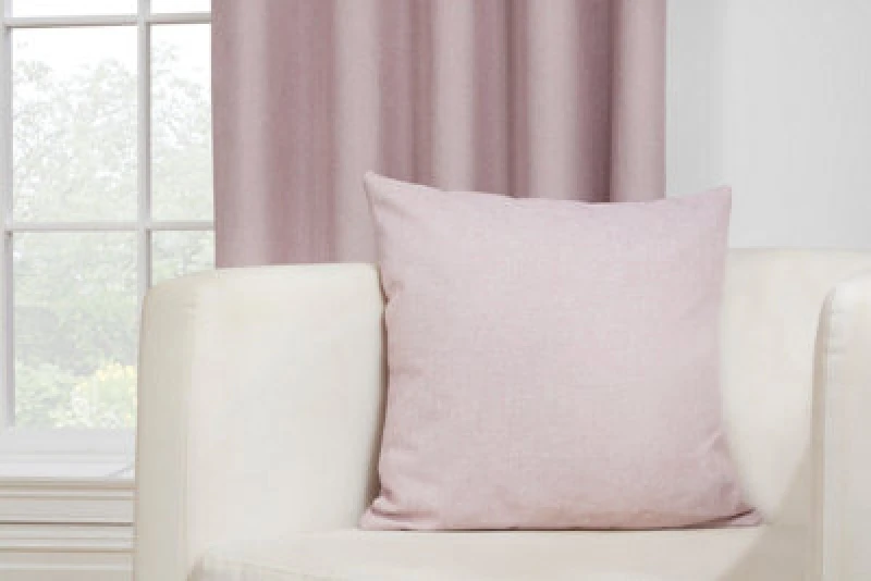 Image of Sundour Eclipse - 100% Blackout Thermal Self-Lined Curtains - Eyelet - 100% Polyester (Rose, Cushion Cover - 18'' X 18'' (Single))