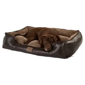 Image of Bunty Brown Tuscan Faux Leather Dog Bed Brown