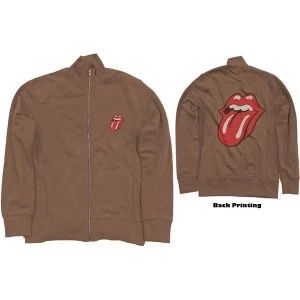 Image of The Rolling Stones - Classic Tongue Unisex X-Large Track Top - Brown