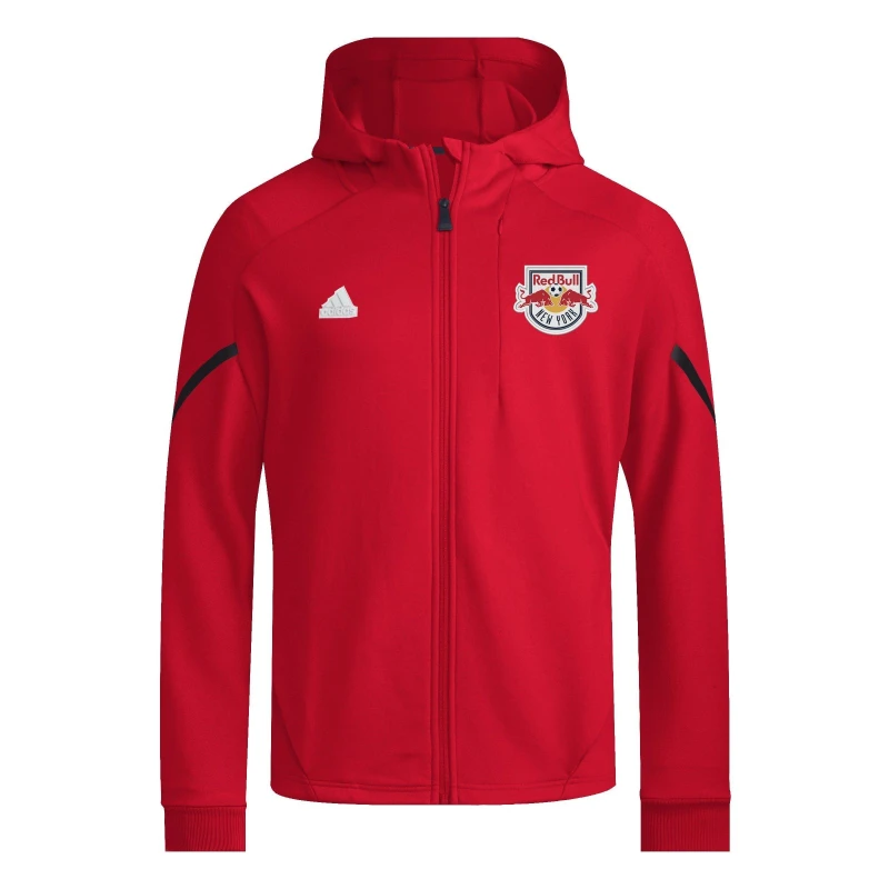 Image of adidas New York Red Bulls Anthem Anorak Jacket 2023 2024 Adults Red S