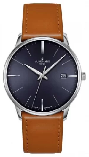 Image of Junghans Meister MEGA MF Brown Blue Dial Leather Strap 058/ Watch