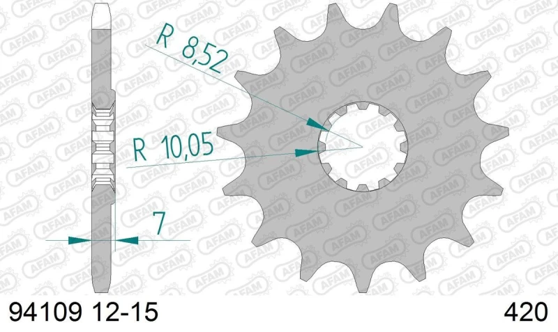 Image of AFAM Steel Standard Front Sprocket 94109 - 420