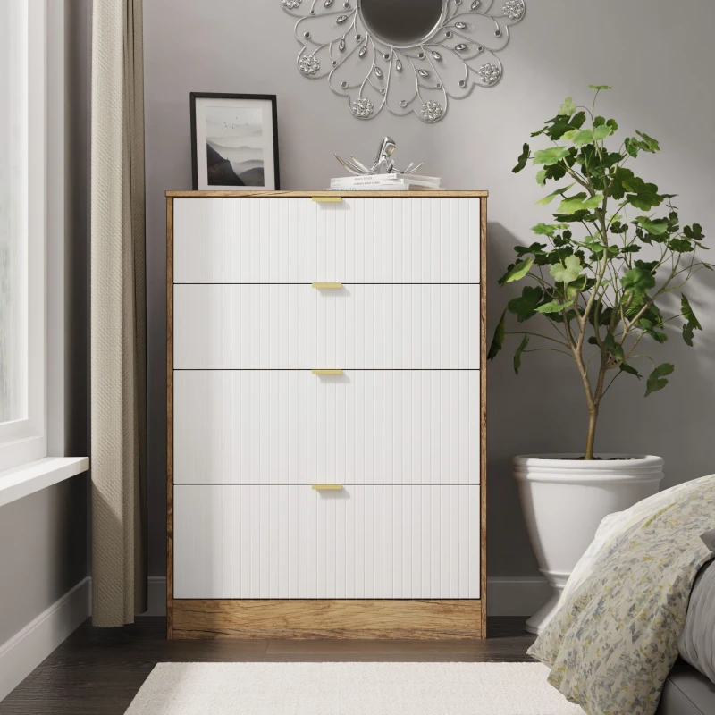 Image of Studio Nashville 4 Drawer Deep Chest Chest of Drawers Regular White 42227190390