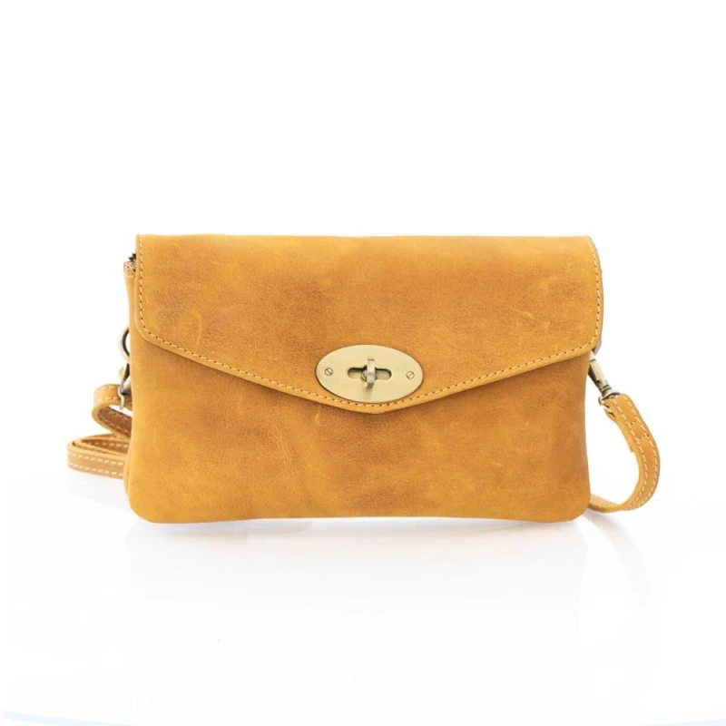 Image of PRIMEHIDE 'Columbia' Leather Ladies Clutch Bag Mustard