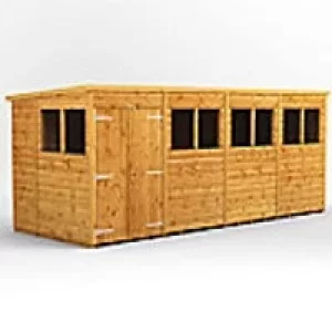 Image of Power Garden Shed 166PPDD Golden Brown 16x6