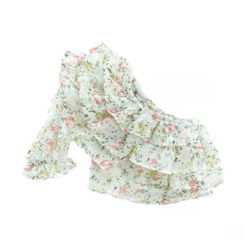 Image of I'm A Girly - Asymmetric Floral Blouse