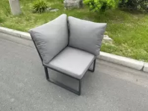 Image of Fimous Outdoor Dark Grey Aluminum Single Corner Sofa with Seat Cushion