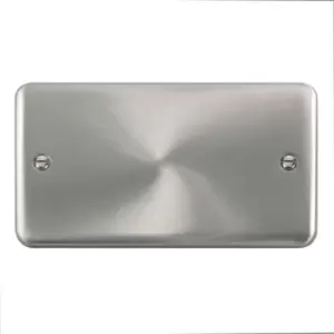 Image of Click Scolmore Deco Plus Satin Chrome 2 Gang Blank Plate - DPSC061