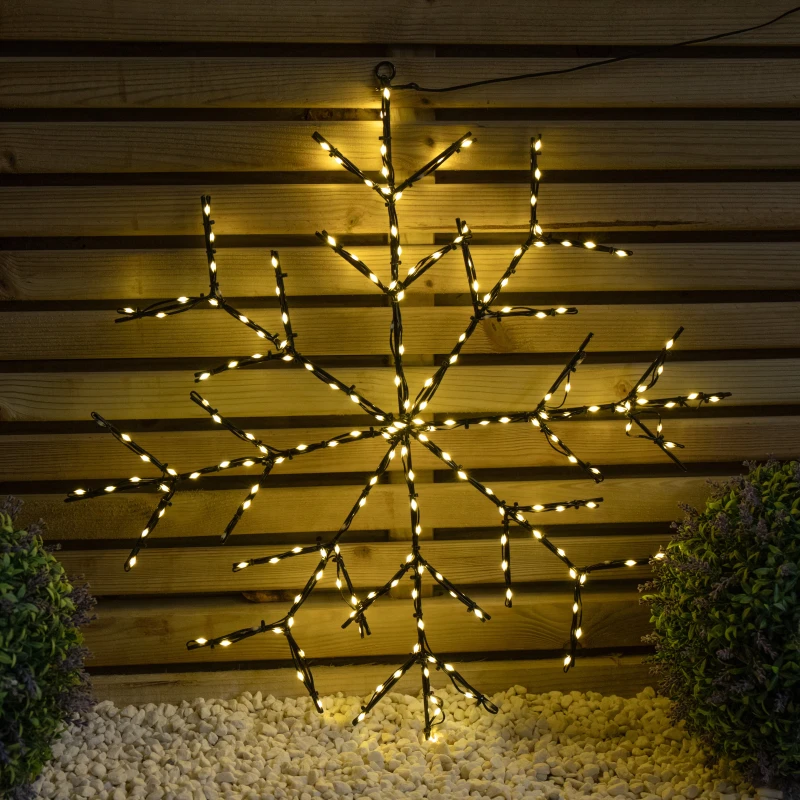 Image of 61cm Light up Twinkling Christmas Snowflake with 196 Warm White LEDs