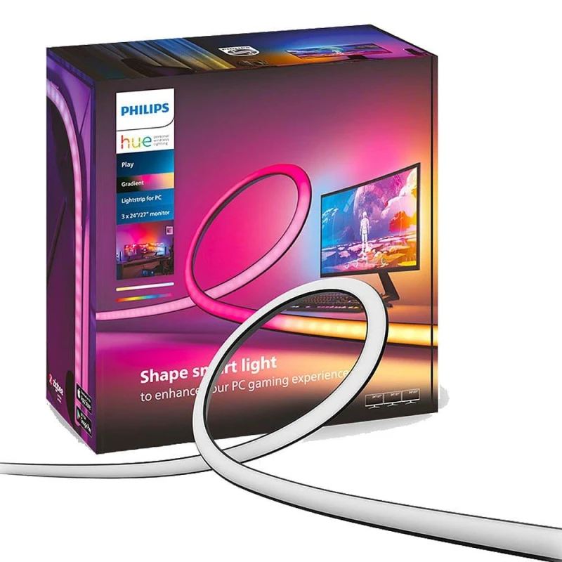 Image of Philips Hue Gradient PC strip 3x 24 27" EU - White White One Size