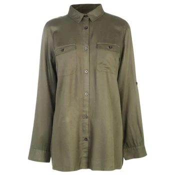Image of Kangol Military Long Sleeve Shirt Ladies - Khaki