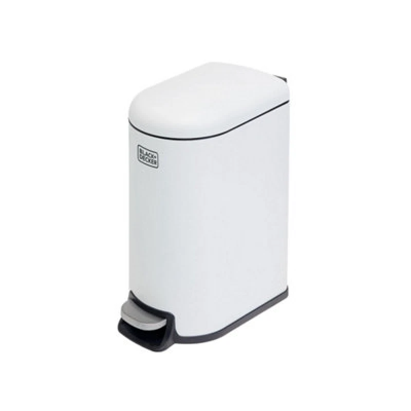 Image of Black+Decker 10 Litre Slimline Pedal Bin - White