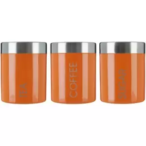 Image of Premier Housewares - Orange Enamel Tea Coffee & Sugar Set