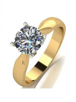 Image of Moissanite 9Ct Gold 1.25Ct Solitaire Ring