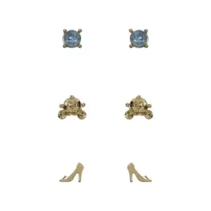 Image of Disney Princess Cinderella Blue & Gold Trio Earring Set SH00698YL