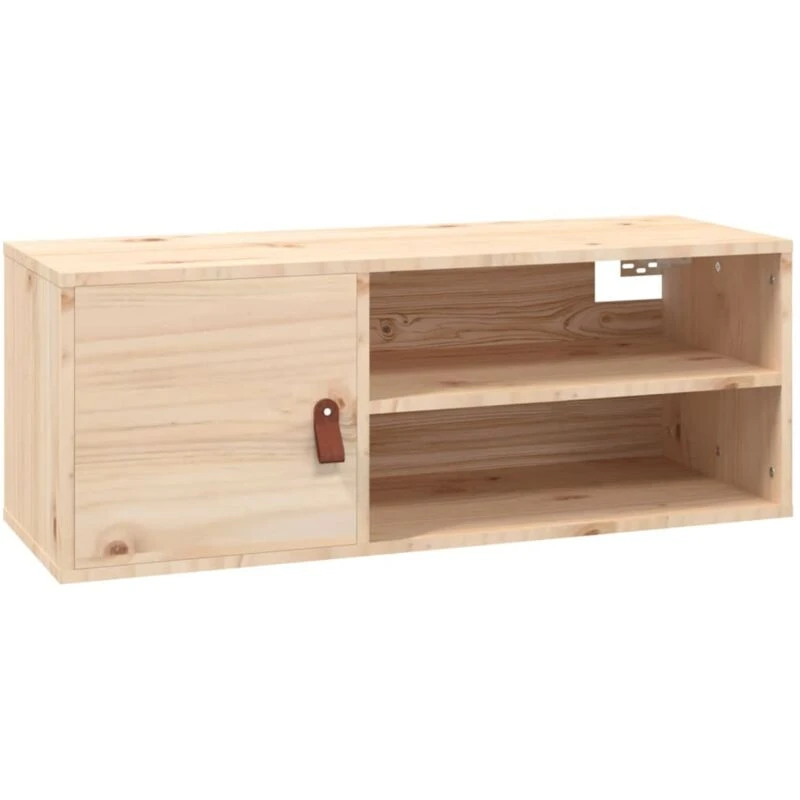Image of vidaXL Wall Cabinet 80x30x30cm Solid Wood Pine, Brown 818385