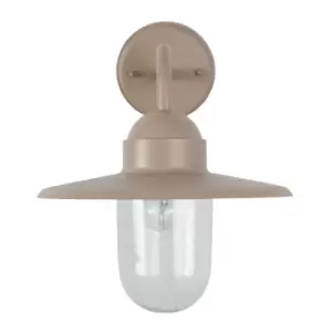 Image of Taupe and Clear Glass Fisherman Style Outdoor Wall Light