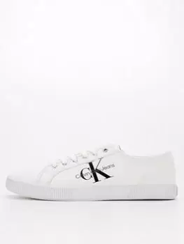 Image of Calvin Klein Jeans Essential Trainers - Bright White, Bright White, Size 43, Men