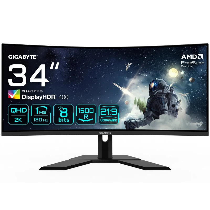Image of Gigabyte 34" G34WQCP WQHD 180Hz VA AMD FreeSync Premium Curved Gaming