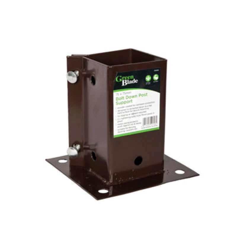 Image of Samuel Alexander 75mm x 75mm (3" x 3") Metal Garden Fence Post Holder / Spike Brown unisex