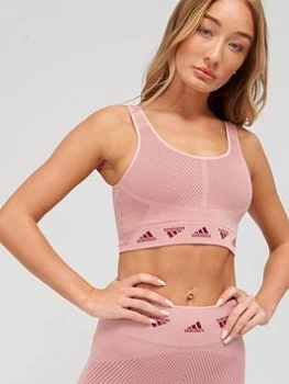 Image of adidas Aeroknit Bra (Light Support) - Burgundy Size M Women