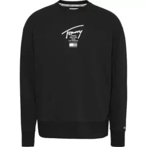 Image of Tommy Jeans Modern Essential Signature Crew Sweater - Black