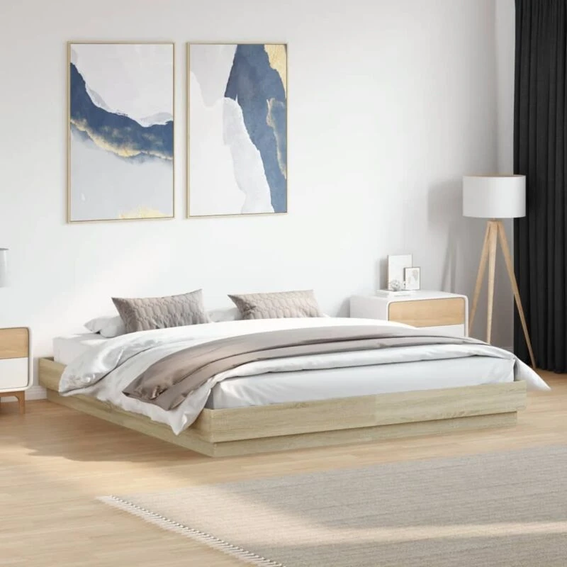 Image of VIDAXL Bed Frame without Mattress Sonoma Oak 180x200cm Super King Vidaxl 8721012275720