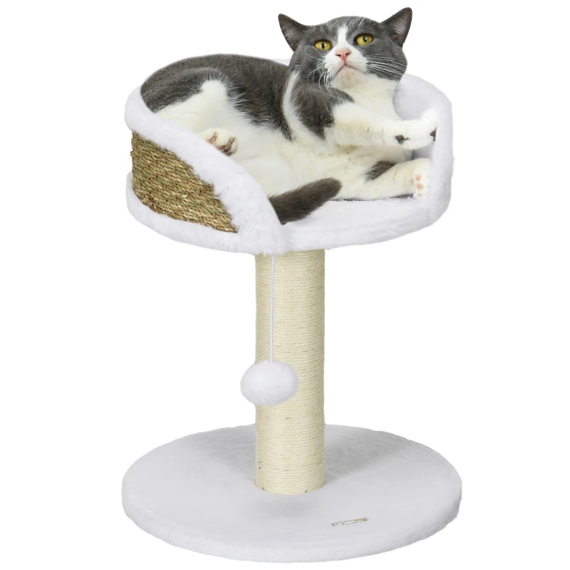 Image of PawHut Cat Tree Tower Activity Centre with Scratching Posts White D30-329V00WT