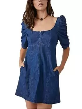 Image of Free People Cheyenne Denim Mini - Blue