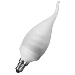 Image of Kosnic CFL Bent Tip Candle Helix Spiral 8W E14 Warm White Opal