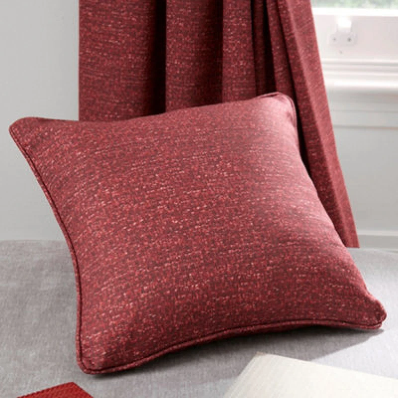 Image of Dreams & Drapes Pembrey Textured Red Filled Cushion