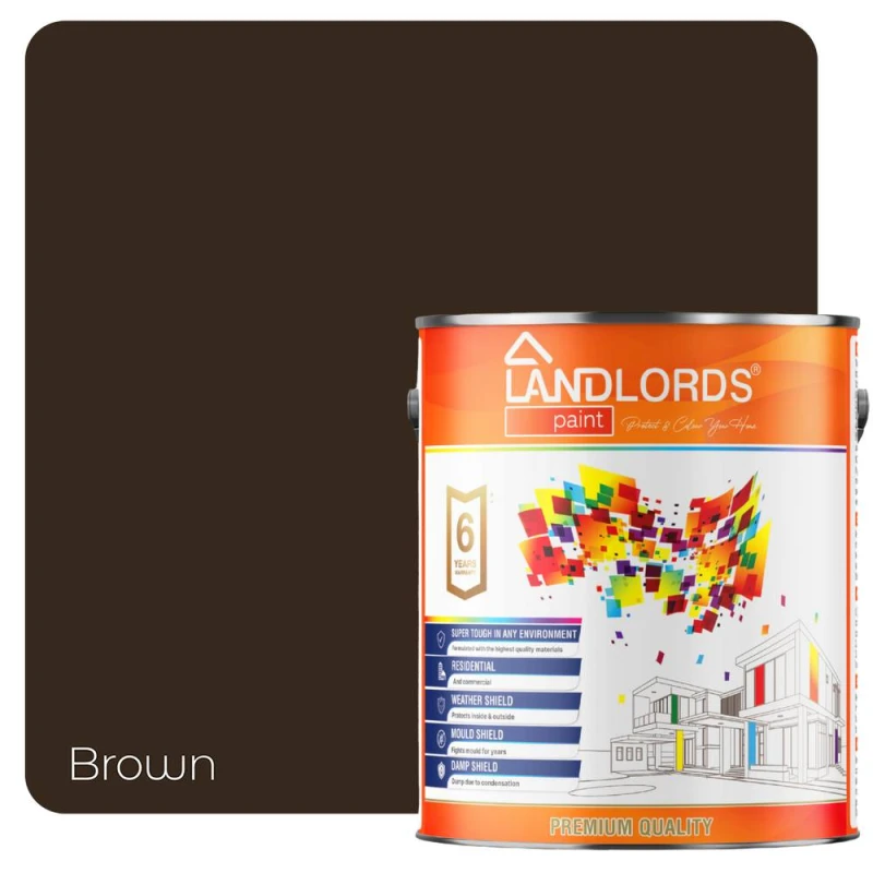 Image of LANDLORDS PAINT Masonry Paint - 20L - Weatherproof Exterior Wall Paint in Brown Brown Unisex 20L