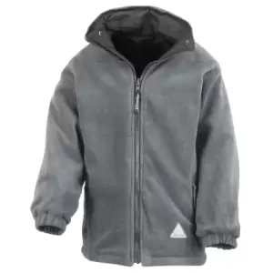 Image of Result Childrens/Kids Reversible Storm Stuff Anti Pilling Fleece Waterproof Jacket (9/10) (Black/Grey)
