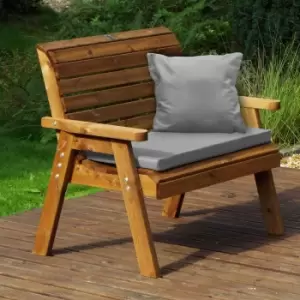 Image of Charles Taylor Traditional Two Seater Bench with Cushions, Grey