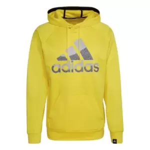 Image of adidas AEROREADY Game and Go Big Logo Hoodie Mens - Impact Yellow / Impact Yellow