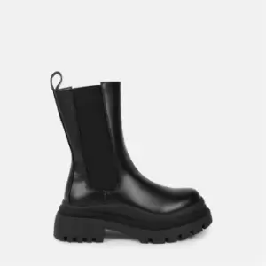 Image of Missguided Chunky sole panelled side ankle boot - Black