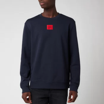 Image of Hugo Boss Duragol Red Patch Logo Sweatshirt Navy Size S Men