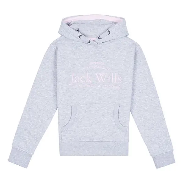 Image of Jack Wills Kids Girls Logo Script Hoodie OTH Hoodies 3-4 Years Blue 31010250135