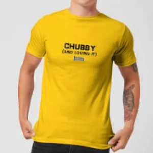 Image of Plain Lazy Chubby and Loving It Mens T-Shirt - Yellow - S