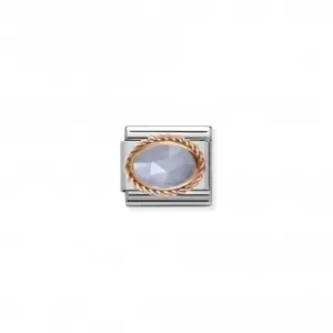 Image of Nomination Composable Classic Stone Rose Gold Banded Agate Link 430507/33
