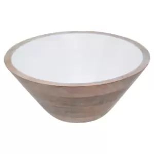 Image of Olivia's Kira Small Rounded Bowl in Natural & White Enamel