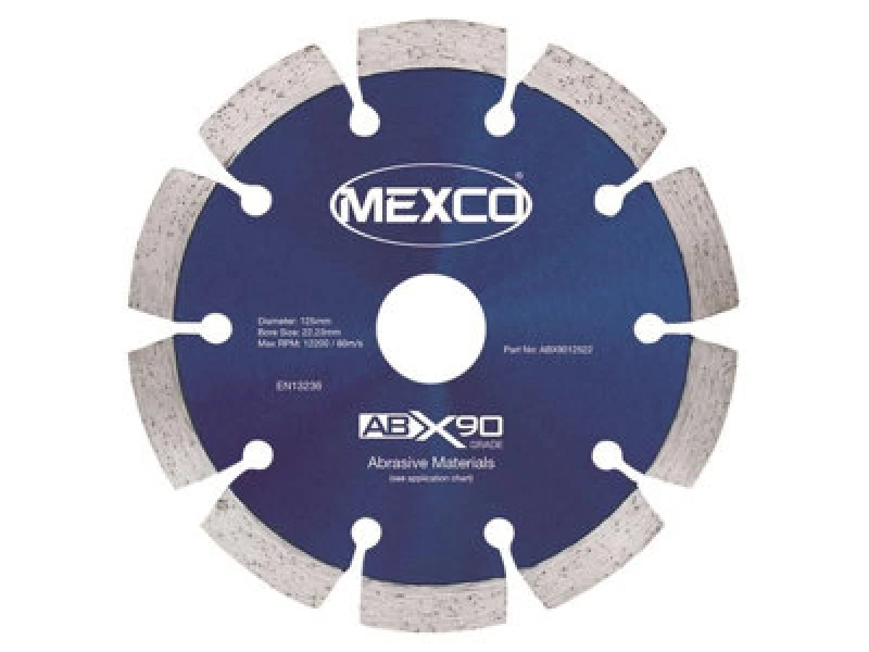 Image of Mexco Abx9012522 Abrasive Materials X90 Grade Diamond Blade 125 X 22mm Mexabx90125