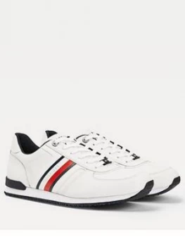 Image of Tommy Hilfiger Icon Mix Leather Runner Trainers - White