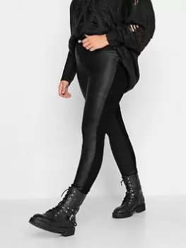 Image of Yours Pu Half And Half Ava Jean - Black, Size 22, Women