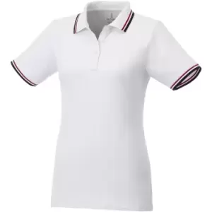 Image of Elevate Womens/Ladies Fairfield Polo With Tipping (M) (White/Navy/Red)